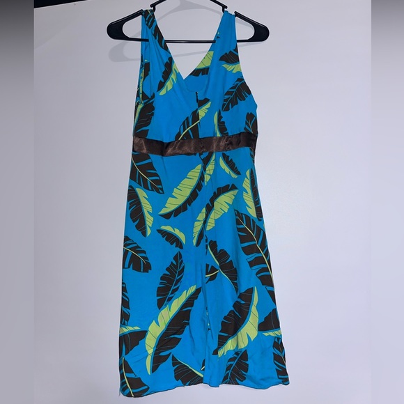 Women's Hawaiian Kealoha clothing company dress blue, green, and brown - Picture 2 of 6